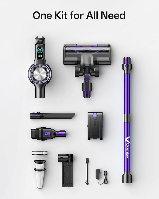 Cordless Vacuum Cleaner, 8-in-1 Cordless Stick Vacuum Cleaner with 3 Suction Modes, Up to 45mins Runtime, Rechargeable