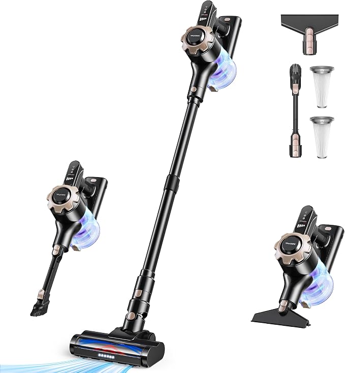 Cordless Vacuum Cleaner, 8-in-1 Lightweight Stick Vacuum with 45mins Runtime, Powerful Suction, Vacuum Cleaners for Home