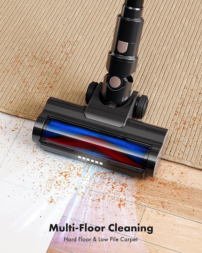 Cordless Vacuum Cleaner, 8-in-1 Lightweight Stick Vacuum with 45mins Runtime, Powerful Suction, Vacuum Cleaners for Home