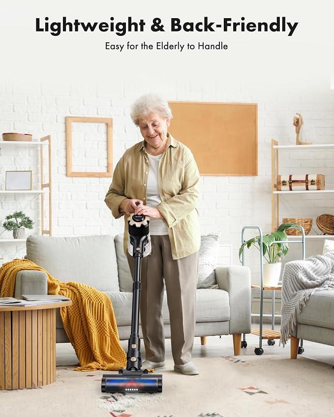 Cordless Vacuum Cleaner, 8-in-1 Lightweight Stick Vacuum with 45mins Runtime, Powerful Suction, Vacuum Cleaners for Home