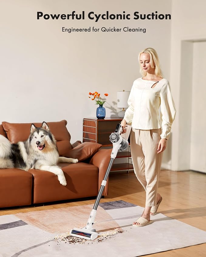 Cordless Vacuum Cleaner, 8-in-1 Lightweight Stick Vacuum with 45mins Runtime, Powerful Suction, Vacuum Cleaners for Home