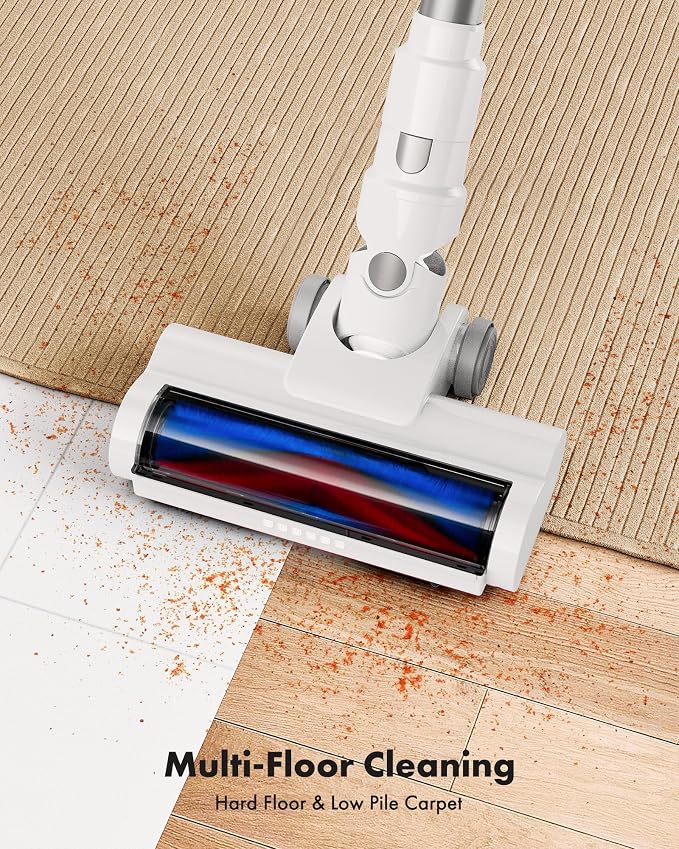 Cordless Vacuum Cleaner, 8-in-1 Lightweight Stick Vacuum with 45mins Runtime, Powerful Suction, Vacuum Cleaners for Home