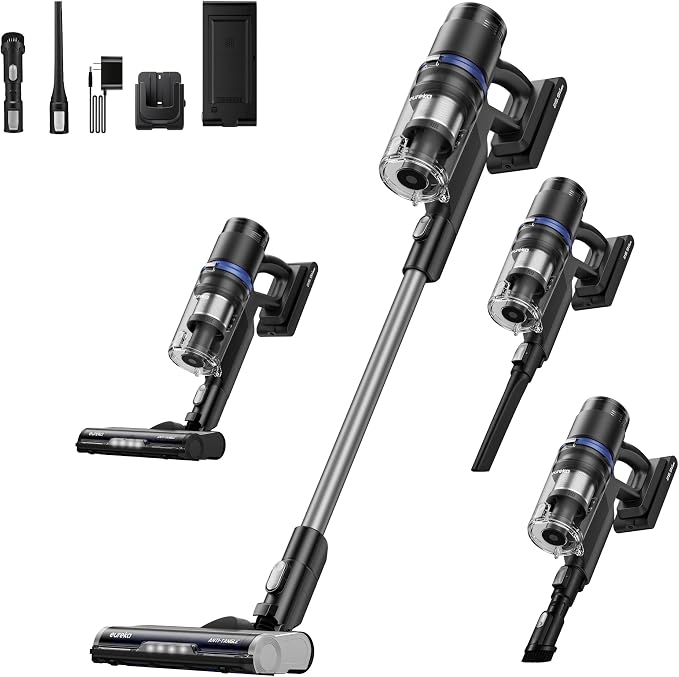 Cordless Vacuum Cleaner, Anti-Tangle Brushroll, Rechargeable Stick Vacuum, Lightweight for Carpet, Hard Floor, Pet Hair