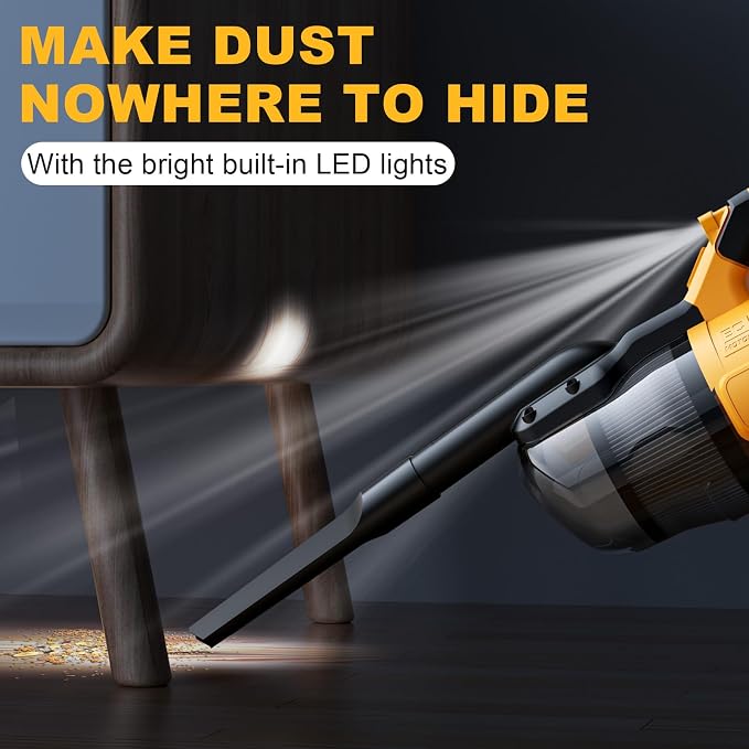 Cordless Vacuum Cleaner for 20V Battery,100 AW Handheld Vacuum Cleaner with Washable HEPA Filter,55CFM Portable Shop