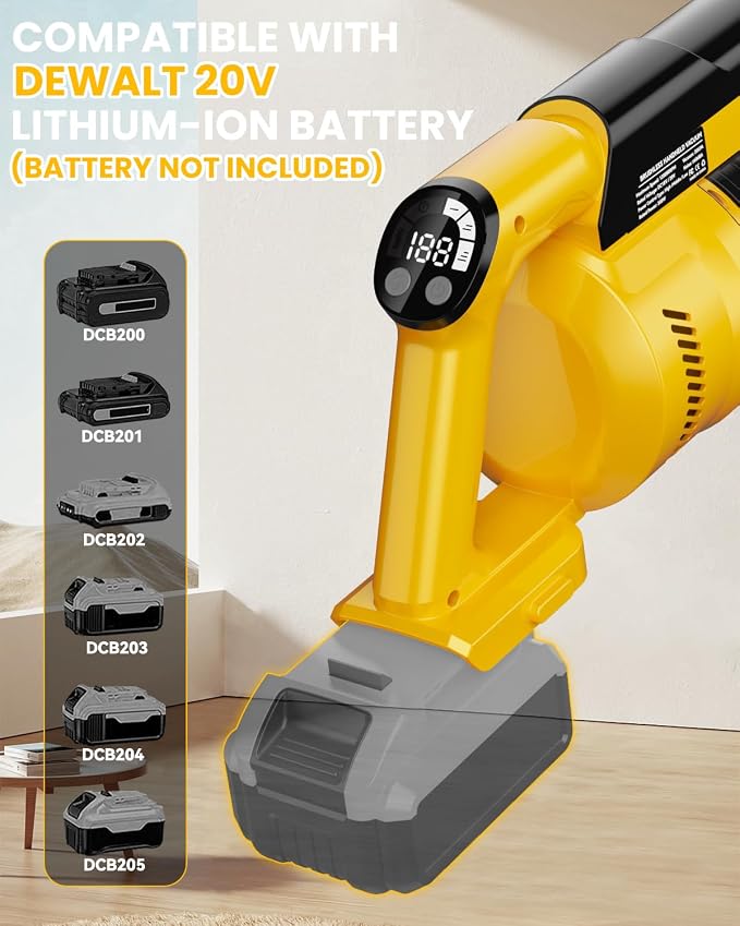 Cordless Vacuum Cleaner for 20V Battery, 7-in-1 Lightweight Stick Vacuum with HEPA Filter, 35KPA Suction, 350W