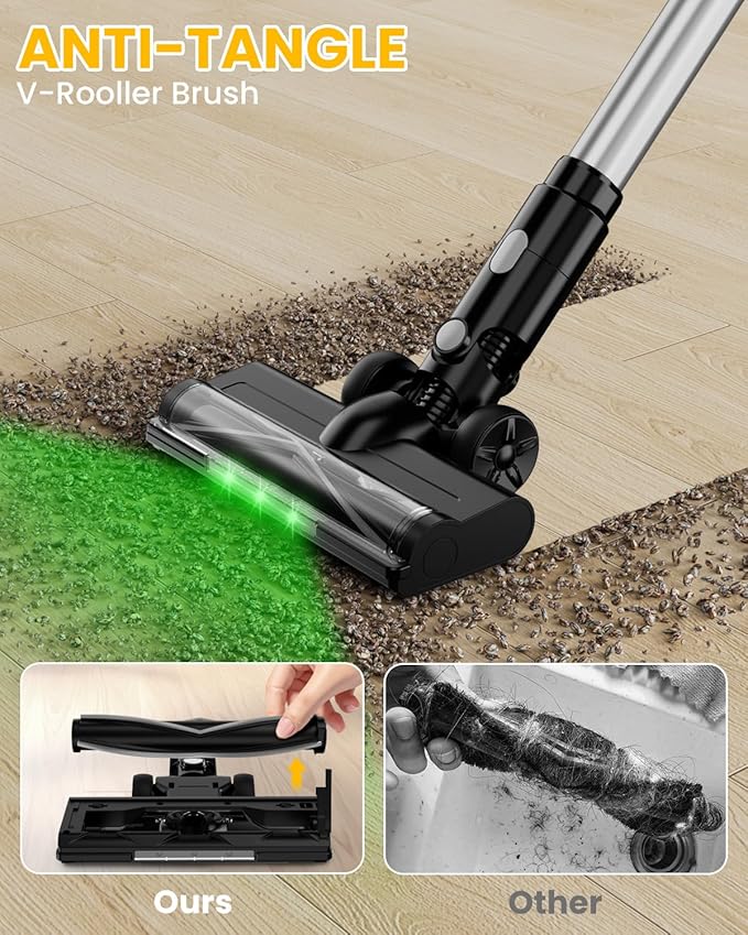 Cordless Vacuum Cleaner for 20V Battery, 7-in-1 Lightweight Stick Vacuum with HEPA Filter, 35KPA Suction, 350W