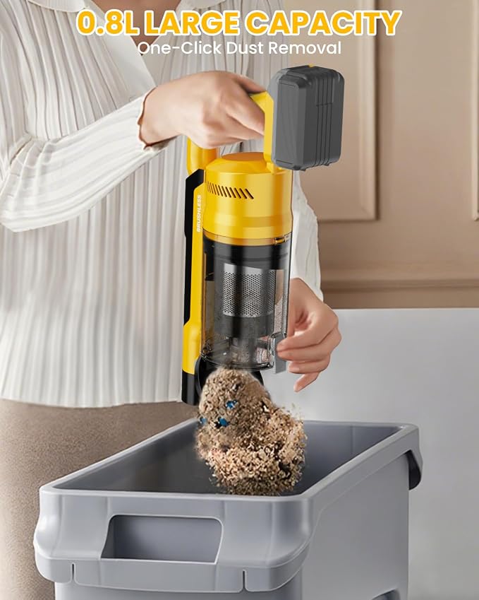 Cordless Vacuum Cleaner for 20V Battery, 7-in-1 Lightweight Stick Vacuum with HEPA Filter, 35KPA Suction, 350W