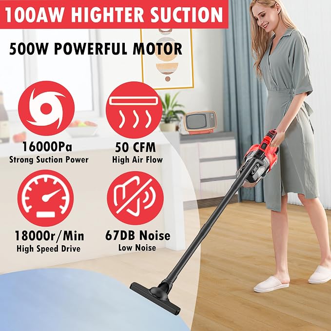 Cordless Vacuum Cleaner for M18 Battery, 5 in 1 Cordless Vacuum with 500W Brushless Motor Max, alternate view 2