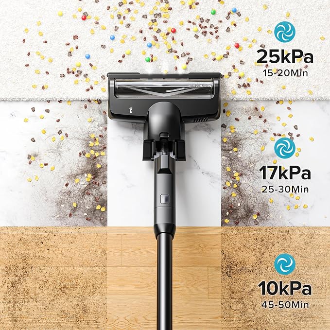 Cordless Vacuum Cleaner, Max 50 Mins Runtime, Stick Vacuum with Touch Screen,Lightweight Vacuum for Carpet, Home Hardwood