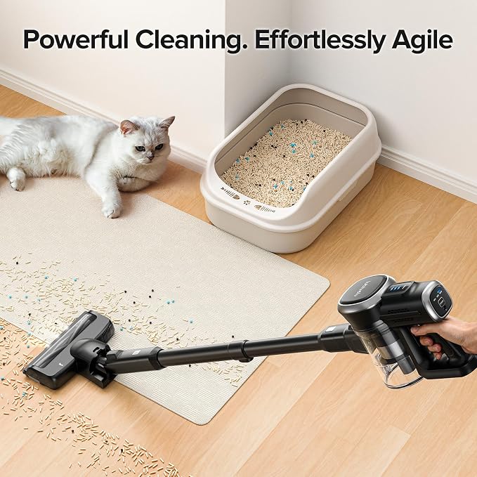 Cordless Vacuum Cleaner, Max 50 Mins Runtime, Stick Vacuum with Touch Screen,Lightweight Vacuum for Carpet, Home Hardwood