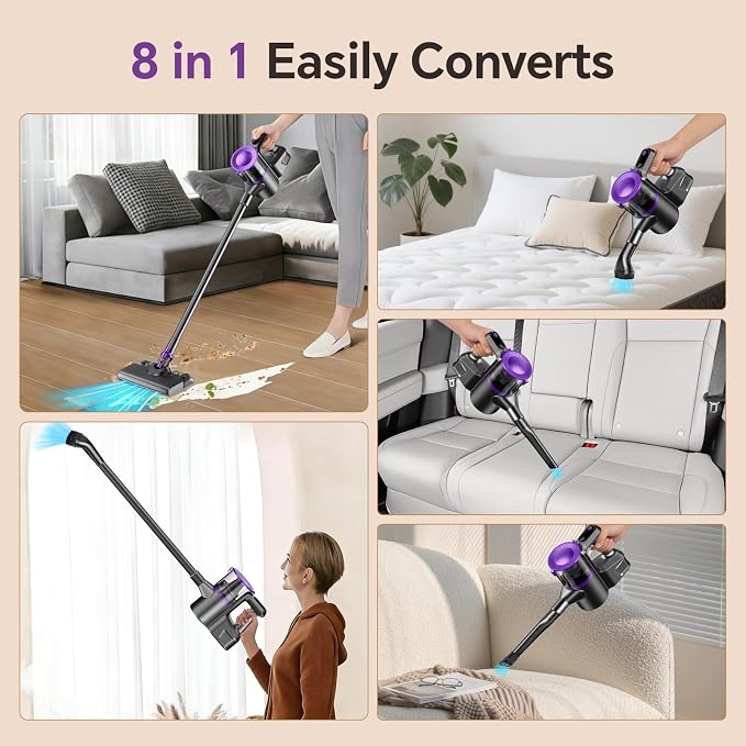Cordless Vacuum Cleaner, Powerful Vacuum Cleaners for Home with Mopping Combo, Water Tank, Stick Vacuum Cordless