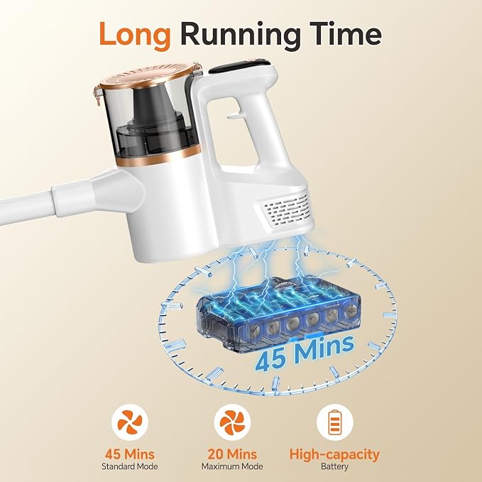 Cordless Vacuum Cleaner, Powerful Vacuum Cleaners for Home with Mopping Function, Water Tank, Stick Vacuum Cordless