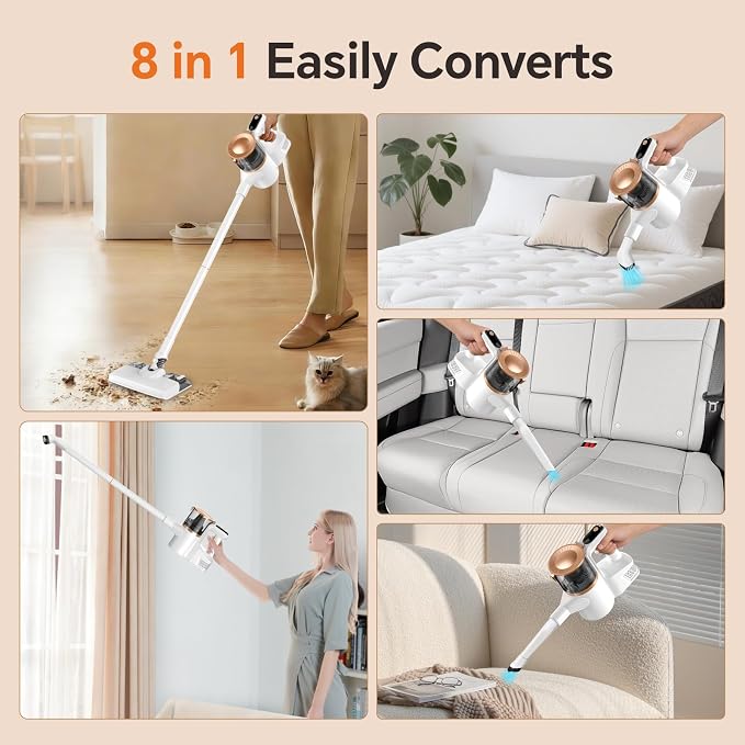 Cordless Vacuum Cleaner, Powerful Vacuum Cleaners for Home with Mopping Function, Water Tank, Stick Vacuum Cordless