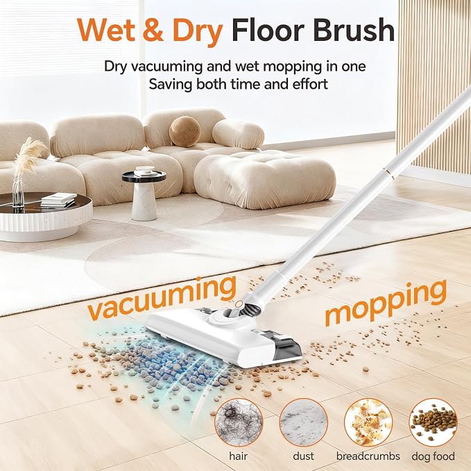 Cordless Vacuum Cleaner, Powerful Vacuum Cleaners for Home with Mopping Function, Water Tank, Stick Vacuum Cordless