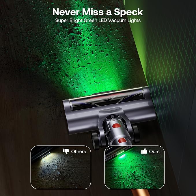 Cordless Vacuum Cleaner, Self-Standing Lightweight Stick Vacuum with 50 mins Runtime, Powerful Suction, Anti-Tangle Wireless
