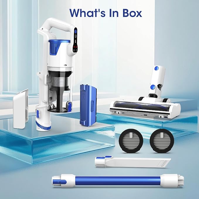 Cordless Vacuum Cleaner, Upgraded Strong Suction Brushless Motor Cordless Stick Vacuum Cleaner, Lightweight Handheld Vacuum
