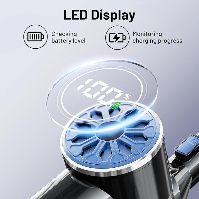 Cordless Vacuum Cleaner with Self-Standing, LED Screen Stick Vacuum Cleaners for Home, Lightweight Powerful Suction Vacuum