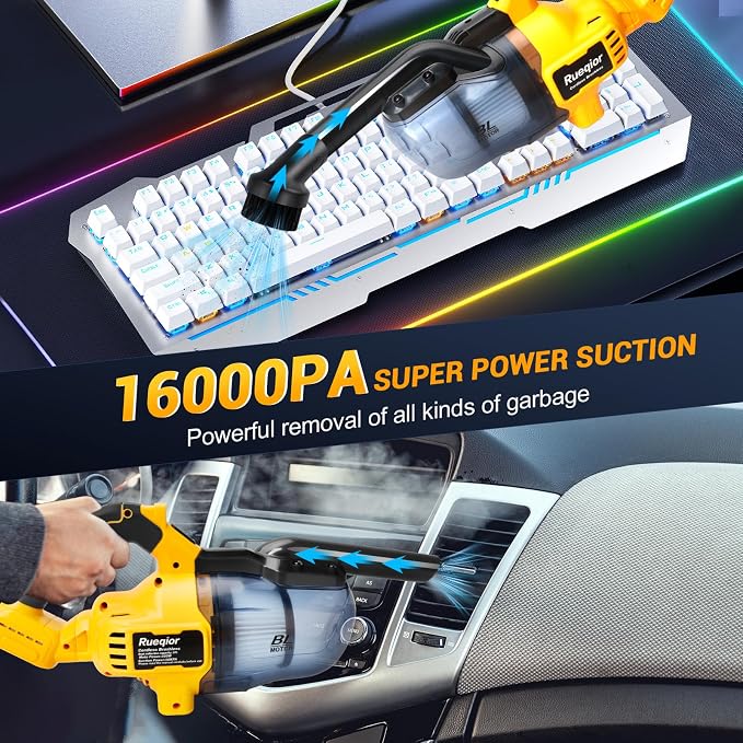 Cordless Vacuum Compatible with 20V Battery, 5 in 1 Brushless Vacuum Cleaner with 50KPA 500W Powerful Motor, 50 CFM