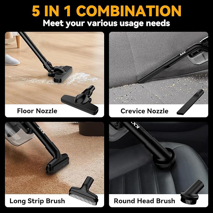 Cordless Vacuum for 20V Battery, 5 in 1 Handheld Electric Vacuum Cleaner with 500W Powerful Motor, 46 CFM Portable