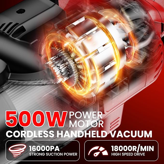 Cordless Vacuum for Miwaukee 18V Battery, 5 in 1 Lightweight Handheld Vacuum Cleaner with 500W Powerful Motor, 46 CFM