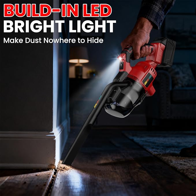 Cordless Vacuum for Miwaukee 18V Battery, 5 in 1 Lightweight Handheld Vacuum Cleaner with 500W Powerful Motor, 46 CFM