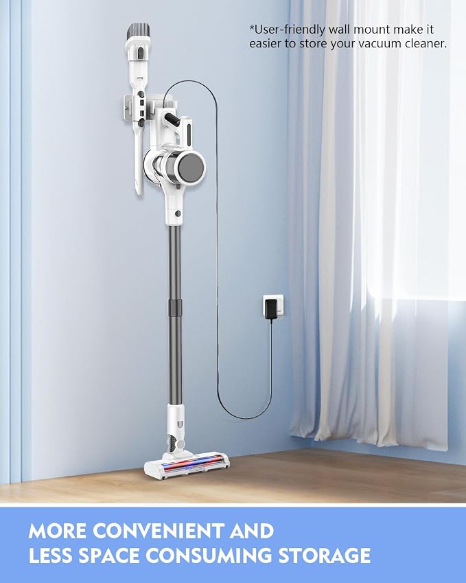 Cordless Vacuums, Detachable Parts Stick Vacuum (Pearl White), alternate product view 6