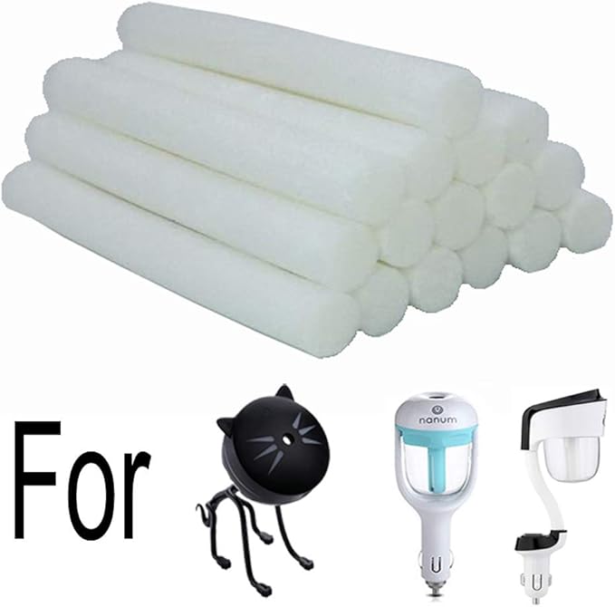 Cotton Filter Sticks 16-Pack Cotton Filter Refill Sticks Wick Replacement Sponge Filters for Portable nanum Car Humidifier