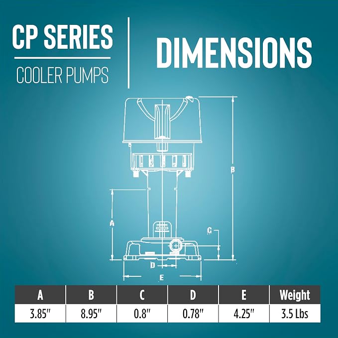 CP3-230 1/30 HP, 230 Volt, 563 GPH, Evaporative Cooler Pump with 6-Ft. Cord and 3-Prong Plug, Blue, 542015, alternate product