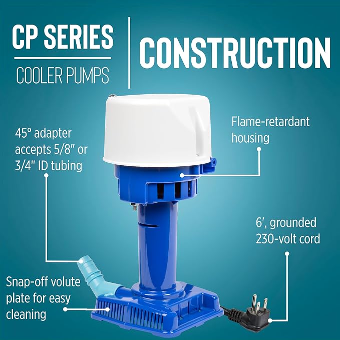CP3-230 1/30 HP, 230 Volt, 563 GPH, Evaporative Cooler Pump with 6-Ft. Cord and 3-Prong Plug, Blue, 542015, alternate product