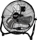 Cradle Floor Fan, Electric, High-Velocity,180 Degree Adjustable Tilt, 14 inch, 3 Speed, Carry Handle, Rubber Feet, Metal