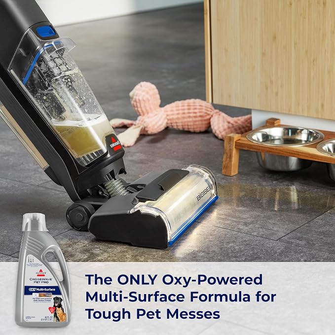 CrossWave PET PRO OXY Multi-Surface Formula, 4019G, 80 oz, Removes Stuck-On Stains like Dirt, Grease, and Grime from Sealed