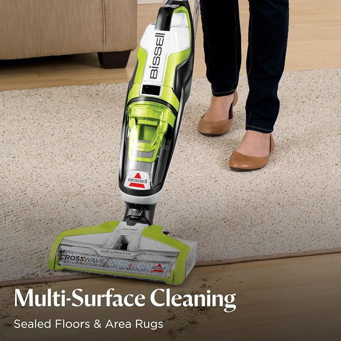 Crosswave Turbo Vacuum Mop All in One Wet and Dry Vac Combo Hard Floor & Area Rug Cleaner, 3888A wood Green, alternate