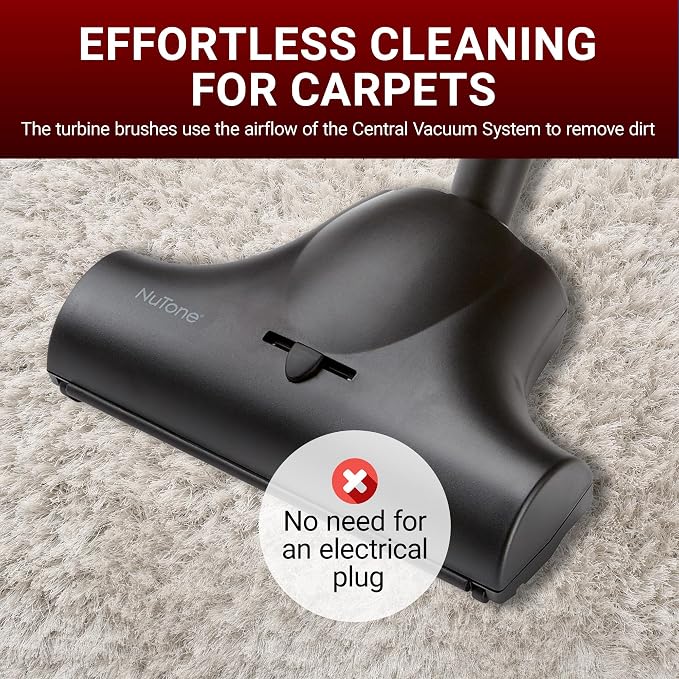 CT350B Turbine Brush Specially Designed for Carpets and Rugs - Central Vacuum Accessory - Lightweight, Powerful
