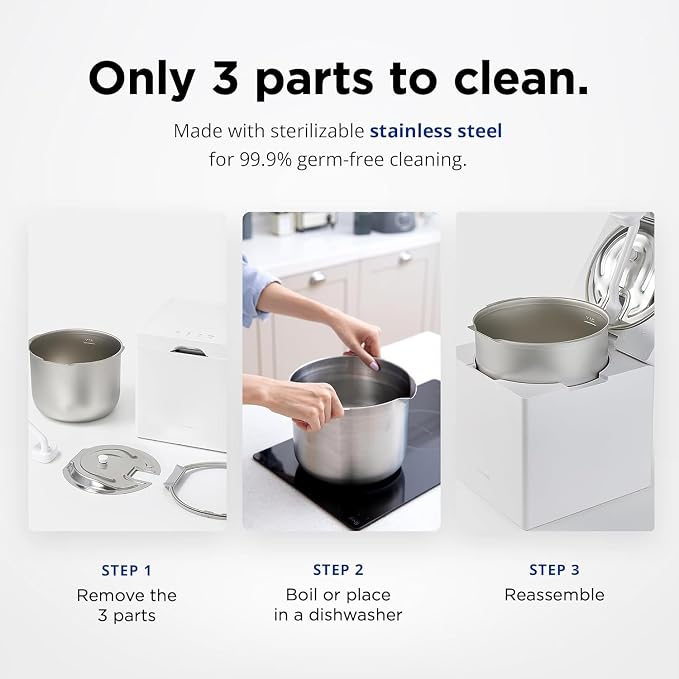 Cube Plus X50V Stainless Steel Humidifier - Easy to Clean, 3 Mist Level Settings, Auto-Humidity & Auto Shut-Off Feature