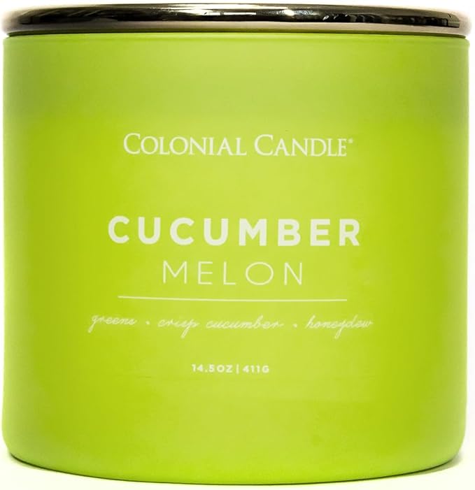 Cucumber Melon Scented Jar Candle, Pop of Color Collection, 3 Wick, Green, 14.5 oz - Up to 60 Hours Burn, product image