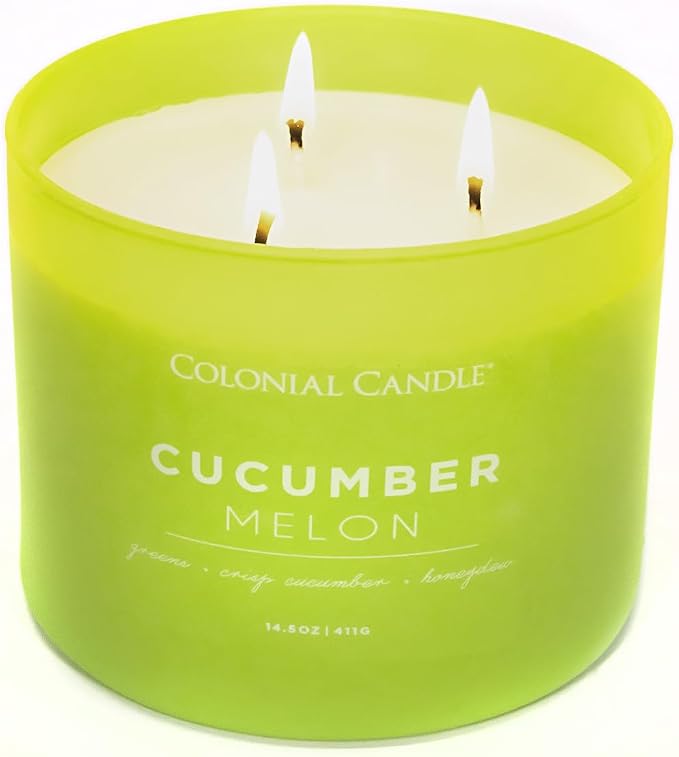 Cucumber Melon Scented Jar Candle, Pop of Color Collection, 3 Wick, Green, 14.5 oz - Up to 60 Hours Burn, alternate product