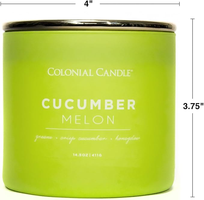 Cucumber Melon Scented Jar Candle, Pop of Color Collection, 3 Wick, Green, 14.5 oz - Up to 60 Hours Burn, alternate product