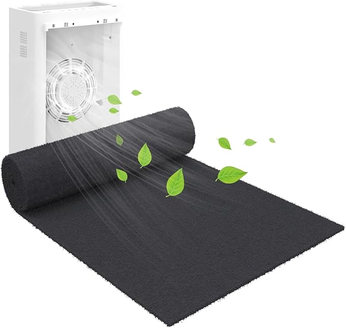 Cut to Fit Activated Carbon Air F ilter Sheet 16"x 48"x 1/4",Universal Charcoal Replacement F ilter Pad for Air