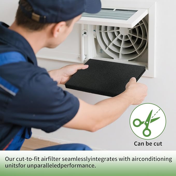 Cut to Fit Activated Carbon Air Filter 16" x 48" –Replacement Charcoal air Filters - Carbon Filter Sheet for Air Purifier