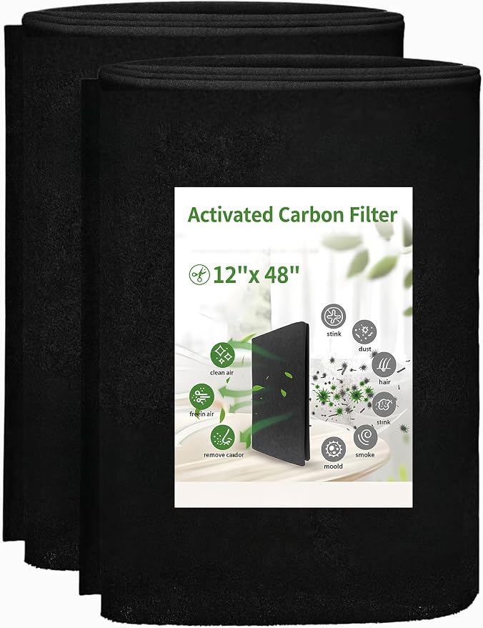 Cut to Fit Activated Carbon Air Filter 16" x 48" –Replacement Charcoal air Filters - Carbon Filter Sheet for Air Purifier