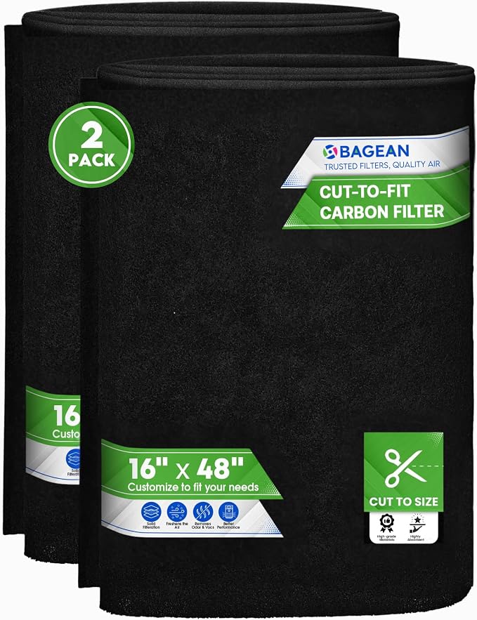 Cut to Fit Activated Carbon Filter Sheet 16” x 48” - Activated Carbon Air Filter for Air Purifiers Window AC Air Vent And