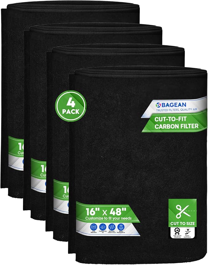 Cut to Fit Activated Carbon Filter Sheet 16” x 48” - Activated Carbon Air Filter for Air Purifiers Window AC Air