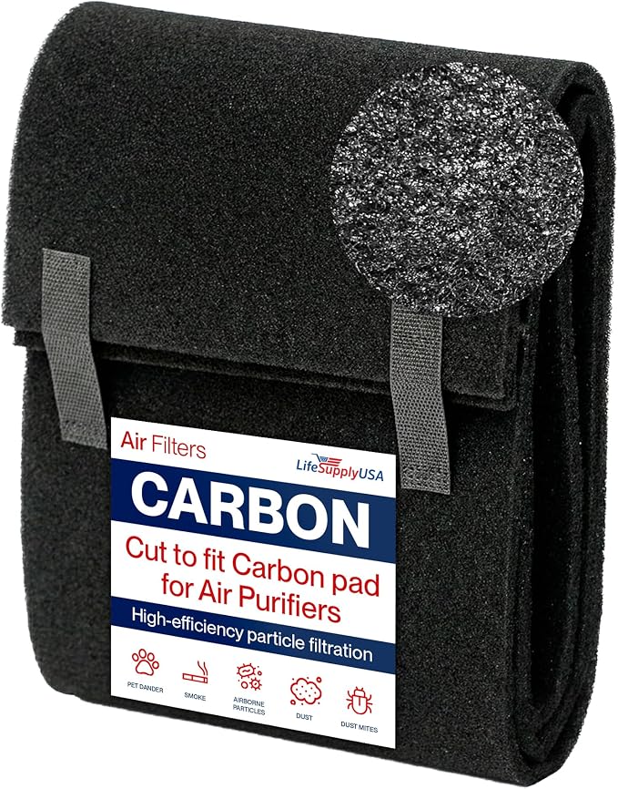 Cut to Fit Activated Carbon Filter Sheet 16x48" - Universal Air Purifier Charcoal Filter Roll for HVAC, AC