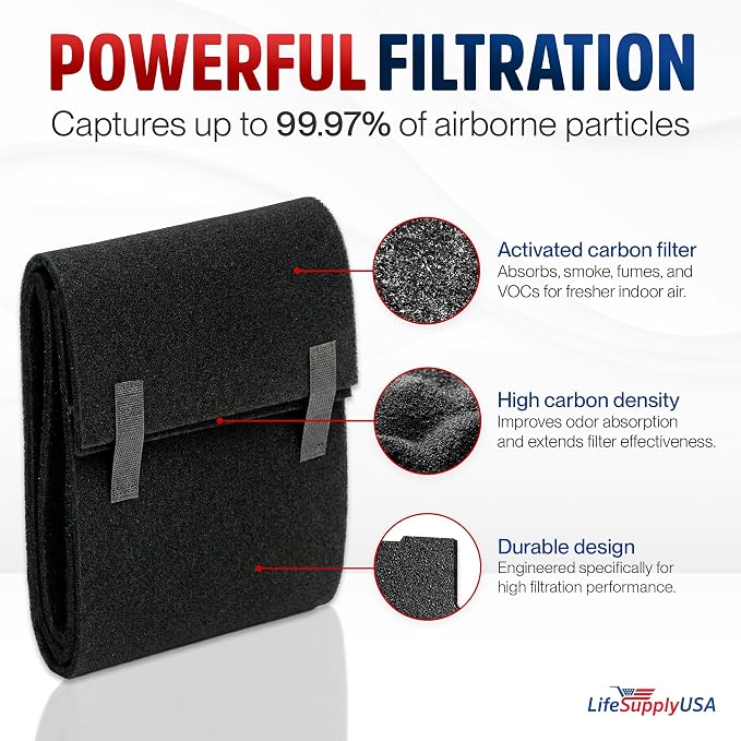 Cut to Fit Activated Carbon Filter Sheet 16x48" - Universal Air Purifier Charcoal Filter Roll for HVAC, AC, alternate view 2