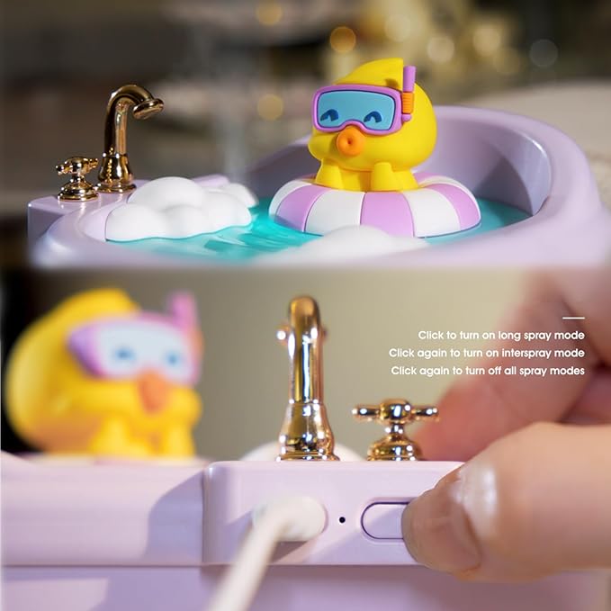 Cute Humidifier for Bedroom,Top Fill 0.34L Desk Mini Humidifier Aroma Diffuser,Cool Mist,20db Quiet,Easy Clean,Colorful