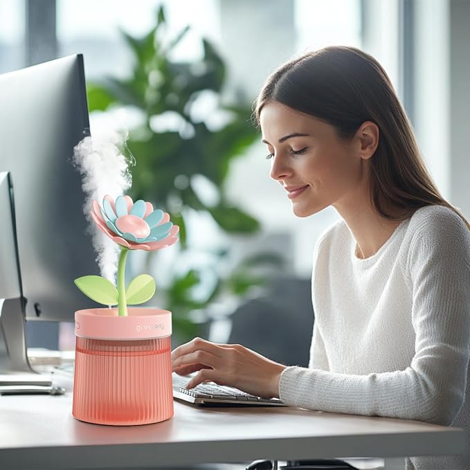 Cute Mini Humidifier 320mL Cool Mist Humidifie mute with 2 Mist Modes,for Home/Nursery/Office,Portable Mini Air