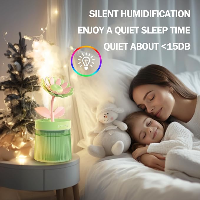 Cute Mini Humidifier 320mL Cool Mist Humidifie mute with 2 Mist Modes,for Home/Nursery/Office,Portable Mini Air