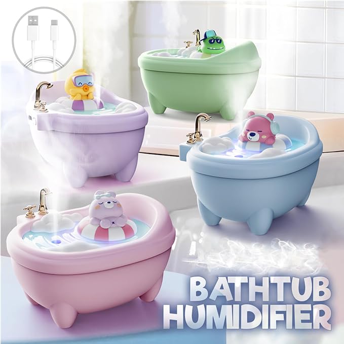 Cute Mini Humidifier for Bedroom & Office, Top Fill 0.34L, Cool Mist, Quiet, Easy Clean, Colorful Light, Auto Shut Off