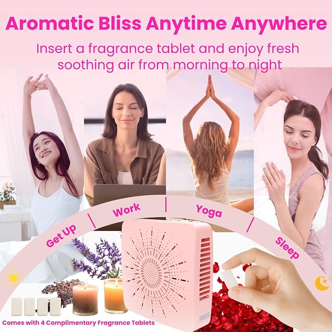 Cute Portable Mini Air Purifier with HEPA, Aroma & Ionizer – USB Fan for Bedroom, Desk, Pet, Baby, alternate product view 4
