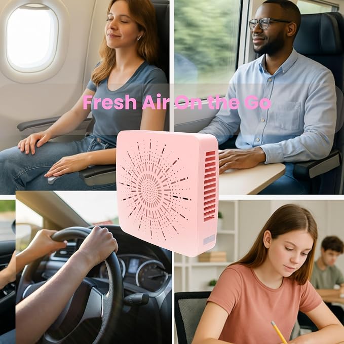 Cute Portable Mini Air Purifier with HEPA, Aroma & Ionizer – USB Fan for Bedroom, Desk, Pet, Baby, alternate product view 6